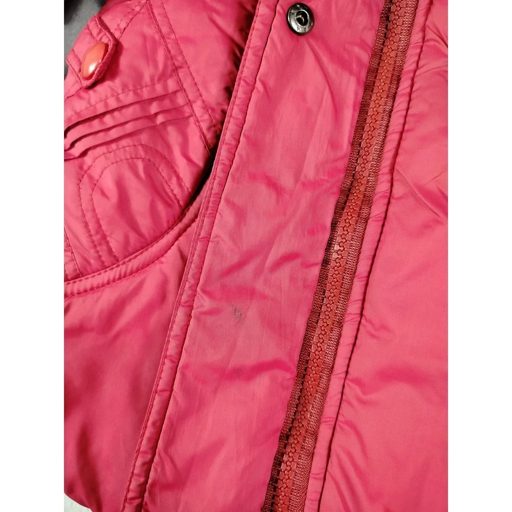 Most Kids Coat Girls 7 Pink Hooded Faux Fur Trim Parka Winter Puffer Warm